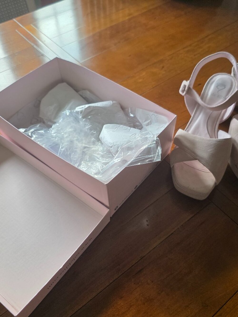 Sole Bliss USA size 10 pink suede blush shoes; worn once to wedding in May 2026.